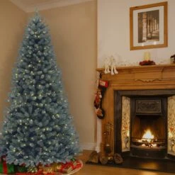 7.5 Ft. Pre-Lit North Valley Spruce Blue Tree With Clear Lights 15 7.5 Ft. Pre-Lit North Valley Spruce Blue Tree With Clear Lights -Christmas Trees Sales NRVB7 306 75 2
