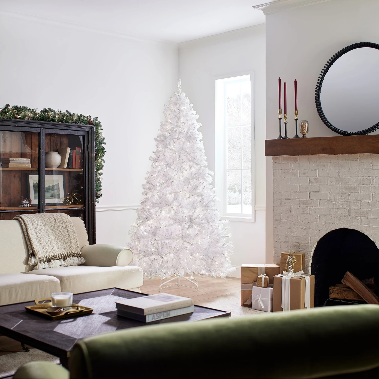 7.5 Ft. Pre-Lit North Valley Spruce White Tree With Clear Lights 5 7.5 Ft. Pre-Lit North Valley Spruce White Tree With Clear Lights - Image 5