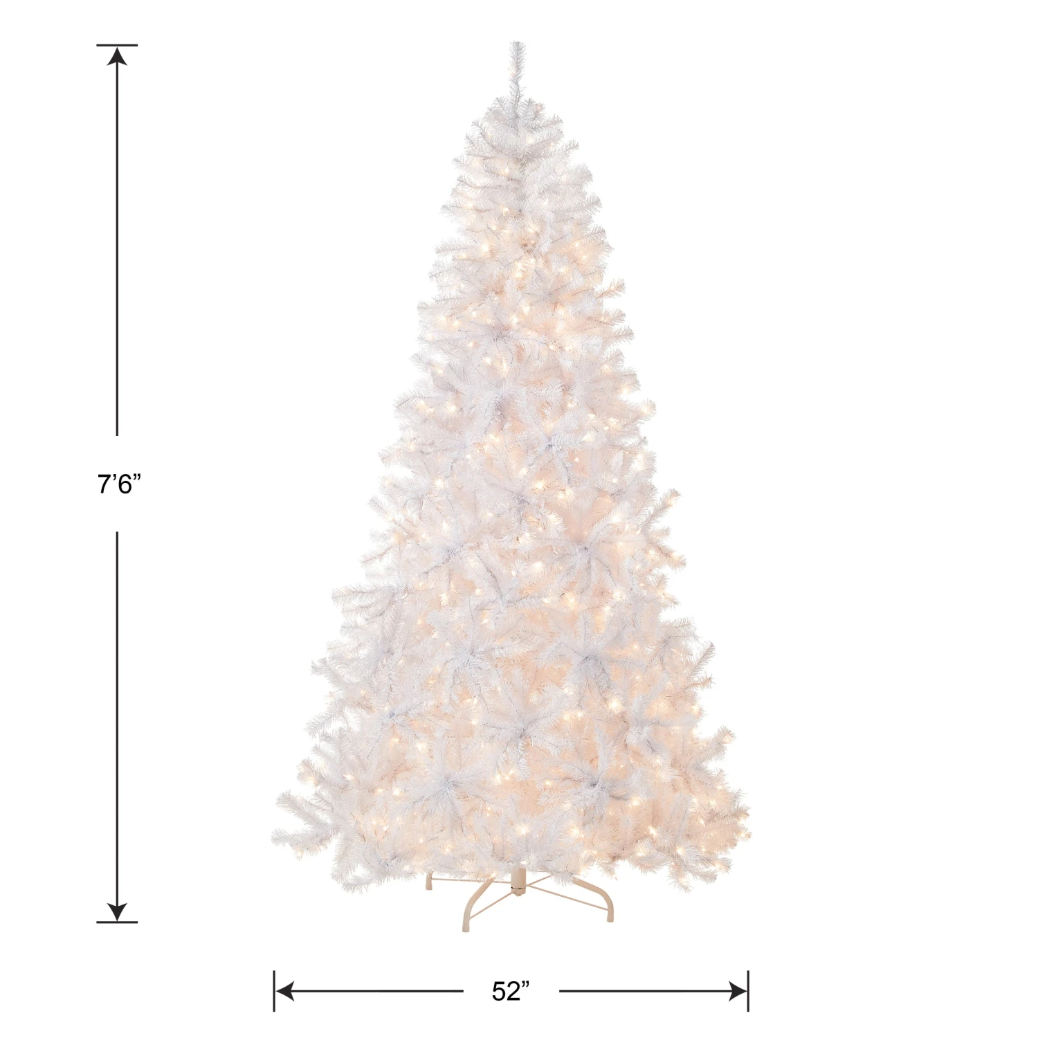 7.5 Ft. Pre-Lit North Valley Spruce White Tree With Clear Lights 6 7.5 Ft. Pre-Lit North Valley Spruce White Tree With Clear Lights - Image 6