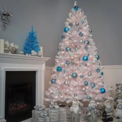 9 Ft. Pre-Lit North Valley Spruce White Tree With Clear Lights 16 9 Ft. Pre-Lit North Valley Spruce White Tree With Clear Lights -Christmas Trees Sales NRVW7 302 90 Deco