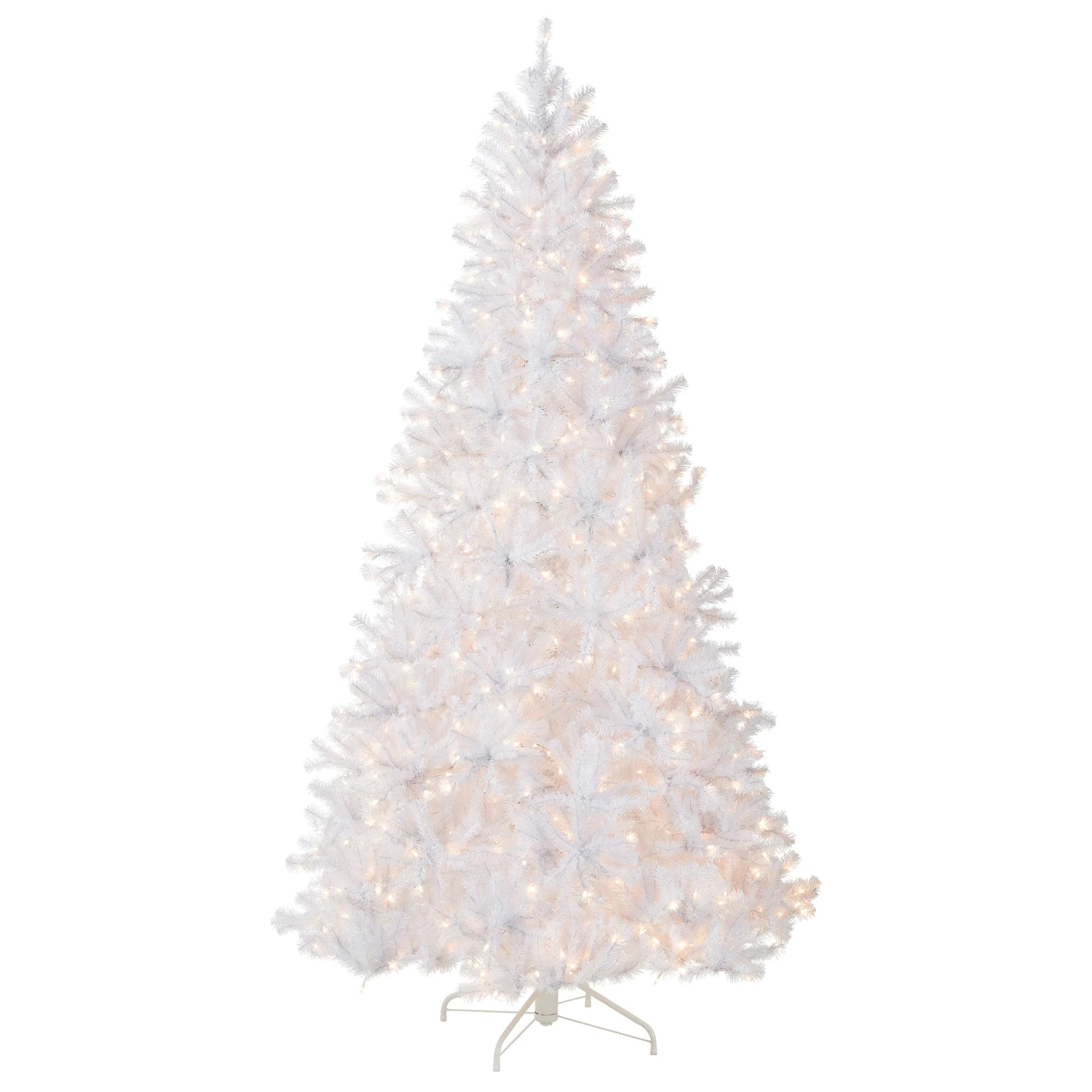 9 Ft. Pre-Lit North Valley Spruce White Tree With Clear Lights 1 9 Ft. Pre-Lit North Valley Spruce White Tree With Clear Lights