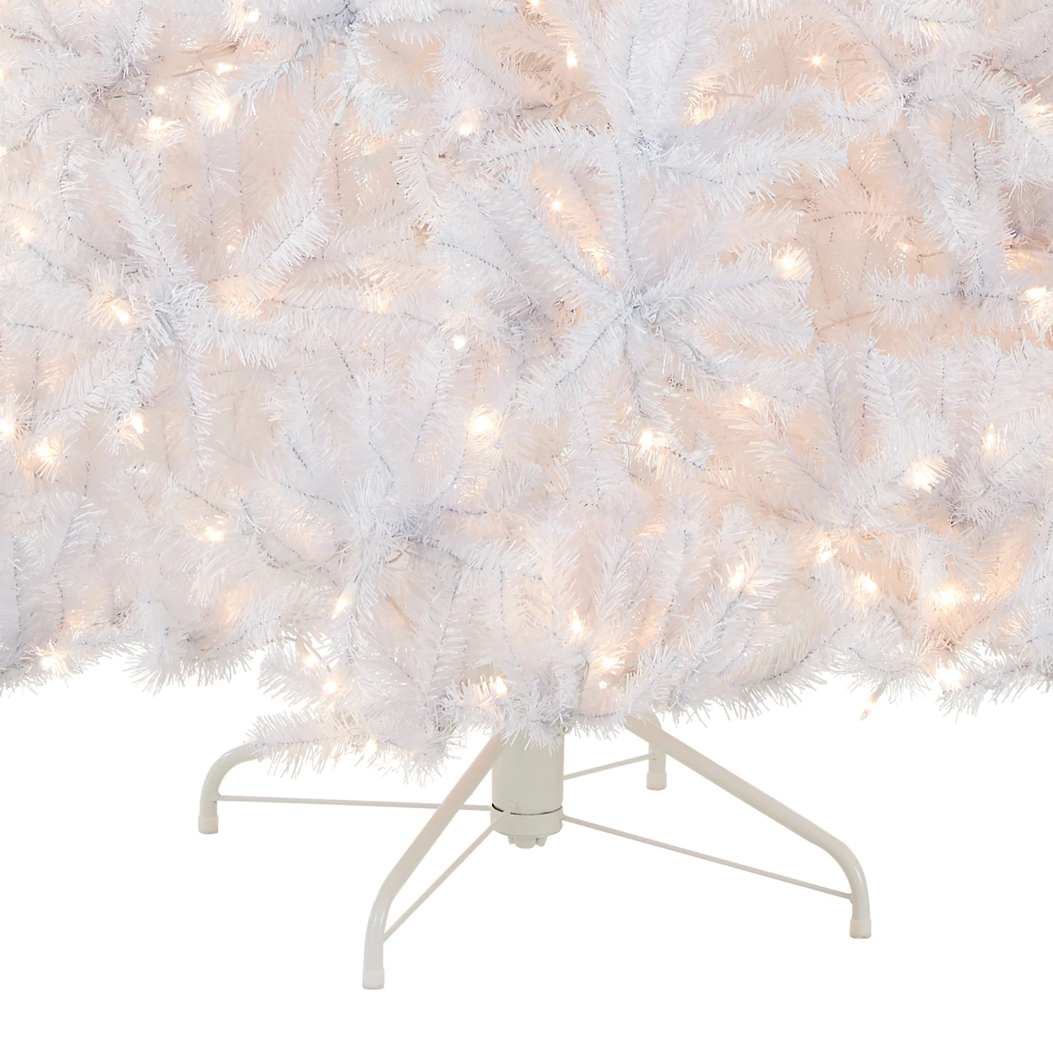 9 Ft. Pre-Lit North Valley Spruce White Tree With Clear Lights 4 9 Ft. Pre-Lit North Valley Spruce White Tree With Clear Lights - Image 4