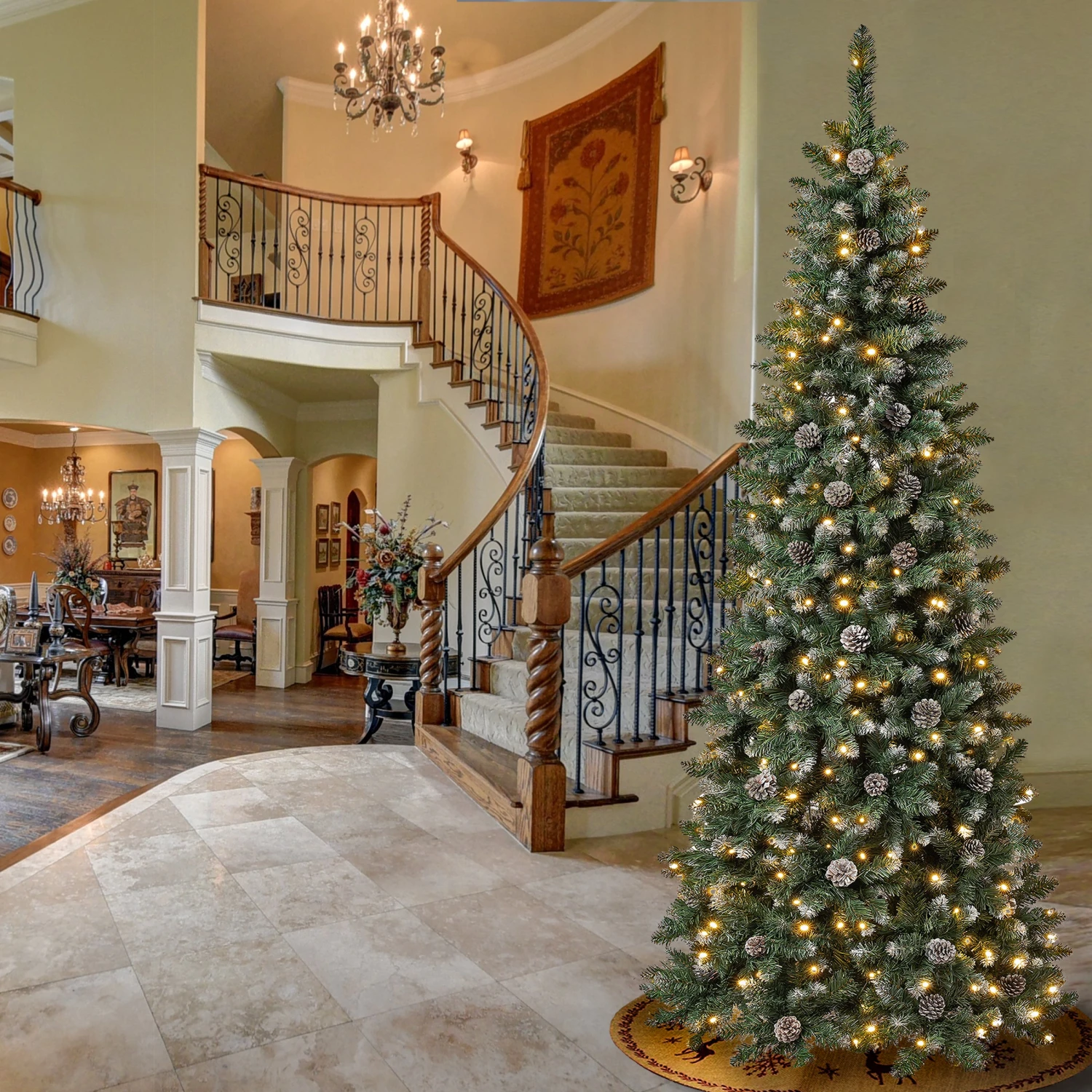 7.5 Ft. Pre-Lit Oakley Hills Slim Tree With LED Lights 7 7.5 Ft. Pre-Lit Oakley Hills Slim Tree With LED Lights - Image 7