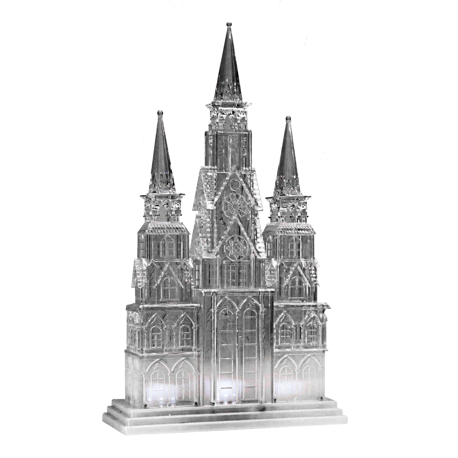 17 In. Christmas Cathedral Decoration With White LED Lights 1 17 In. Christmas Cathedral Decoration With White LED Lights