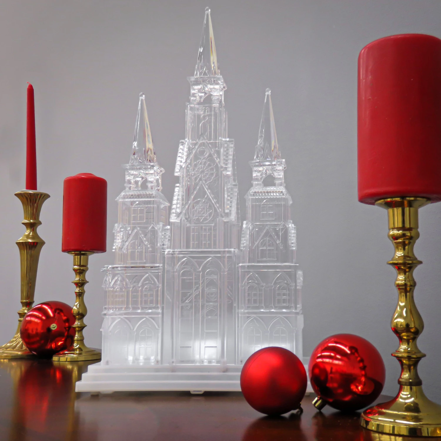 17 In. Christmas Cathedral Decoration With White LED Lights 2 17 In. Christmas Cathedral Decoration With White LED Lights - Image 2