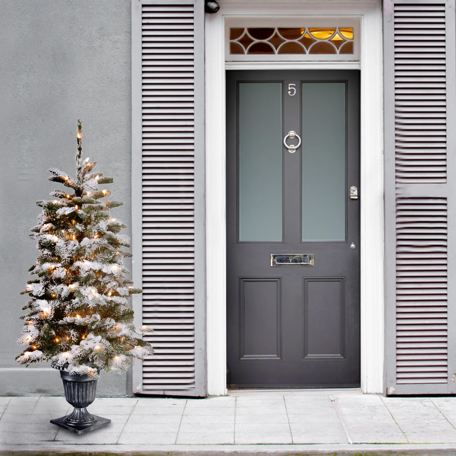 4 Ft. Pre-Lit Snowy Camden Tree With Clear Lights 2 4 Ft. Pre-Lit Snowy Camden Tree With Clear Lights - Image 2