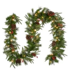 9 Ft. Pre-Lit Colonial Fir Garland With Clear Lights