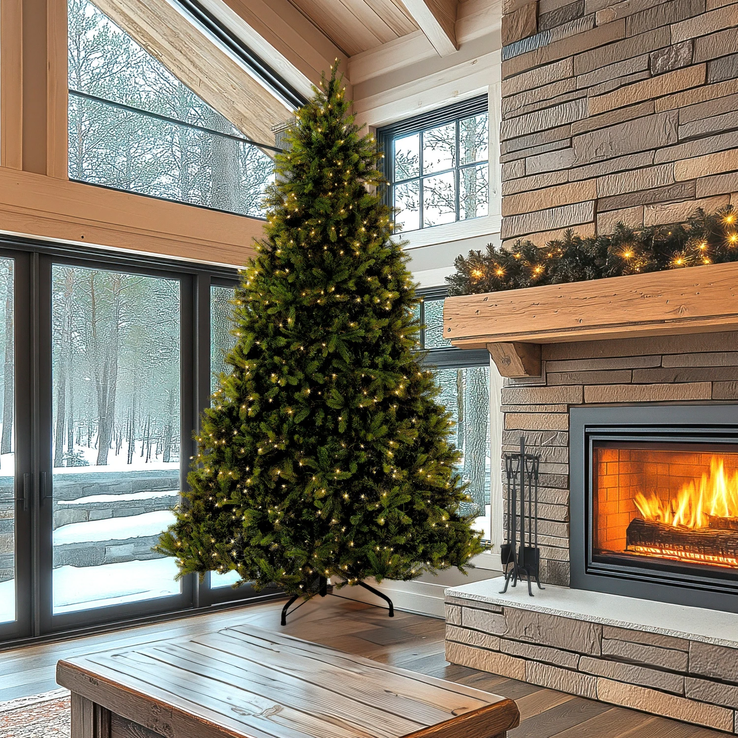 12 Ft. Pre-Lit Downswept Douglas Fir Tree With Clear Lights 2 12 Ft. Pre-Lit Downswept Douglas Fir Tree With Clear Lights - Image 2