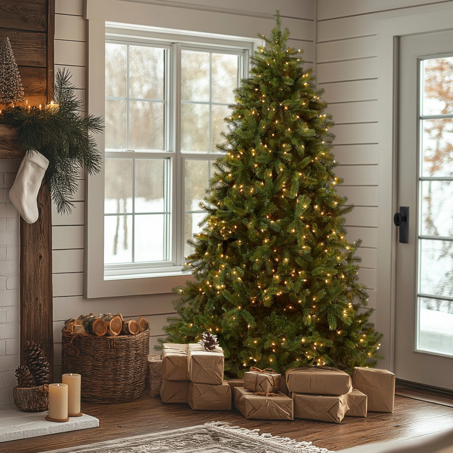 7.5 Ft. Pre-Lit Downswept Douglas Fir Tree With 750 Clear Lights & 1867 Branch Tips 2 7.5 Ft. Pre-Lit Downswept Douglas Fir Tree With 750 Clear Lights & 1867 Branch Tips - Image 2