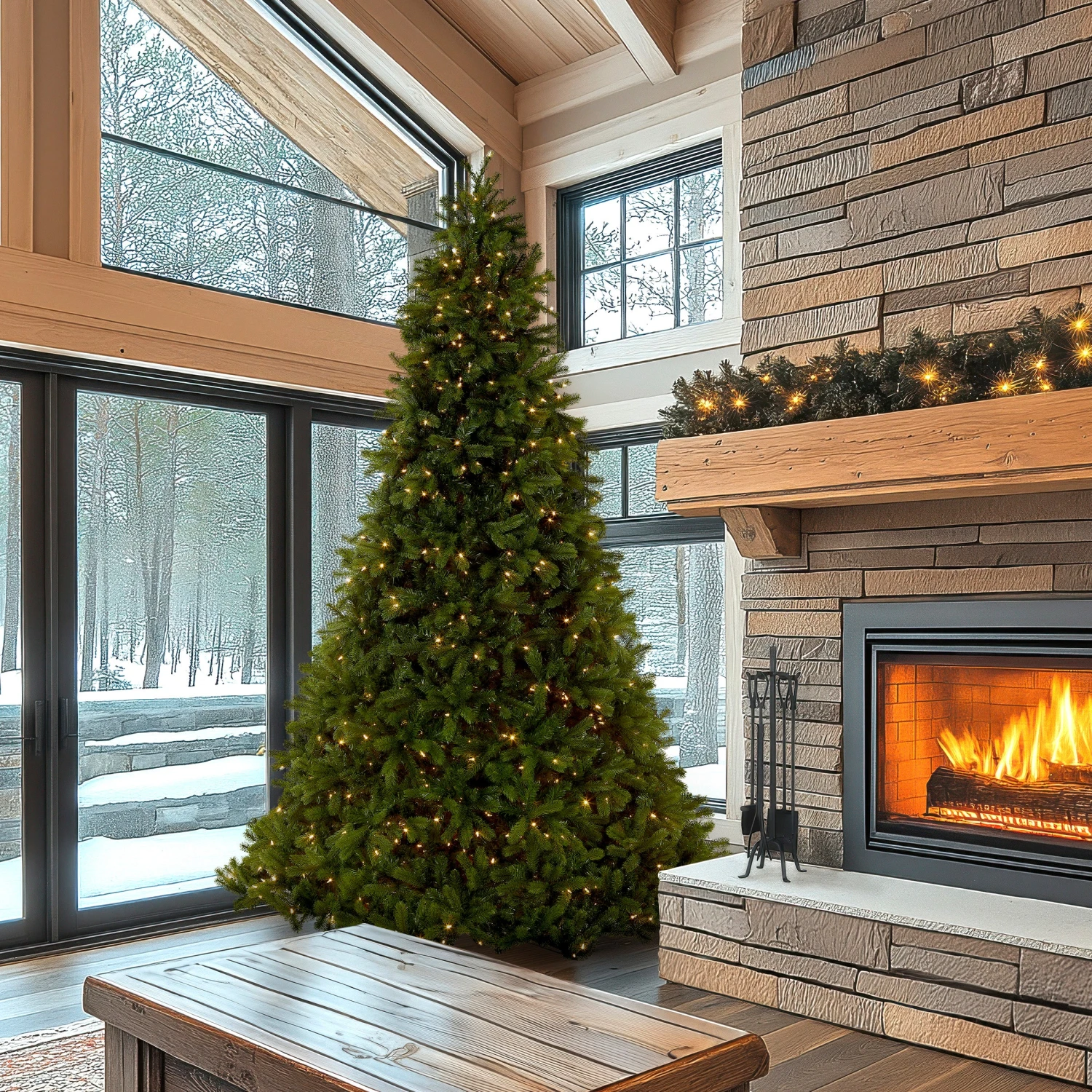 10 Ft. Pre-Lit Downswept Douglas Fir Tree With Dual Color LED Lights 2 10 Ft. Pre-Lit Downswept Douglas Fir Tree With Dual Color LED Lights - Image 2