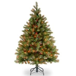 4.5 Ft. Pre-Lit Downswept Douglas Fir Tree With Multicolor Lights