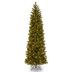 6.5 Ft. Pre-Lit Downswept Douglas Fir Pencil Slim Tree With Clear Lights