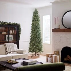9 Ft. Pre-Lit Downswept Douglas Fir Pencil Slim Tree With Clear Lights 20 9 Ft. Pre-Lit Downswept Douglas Fir Pencil Slim Tree With Clear Lights -Christmas Trees Sales PEDD4 392 90 Lifestyle