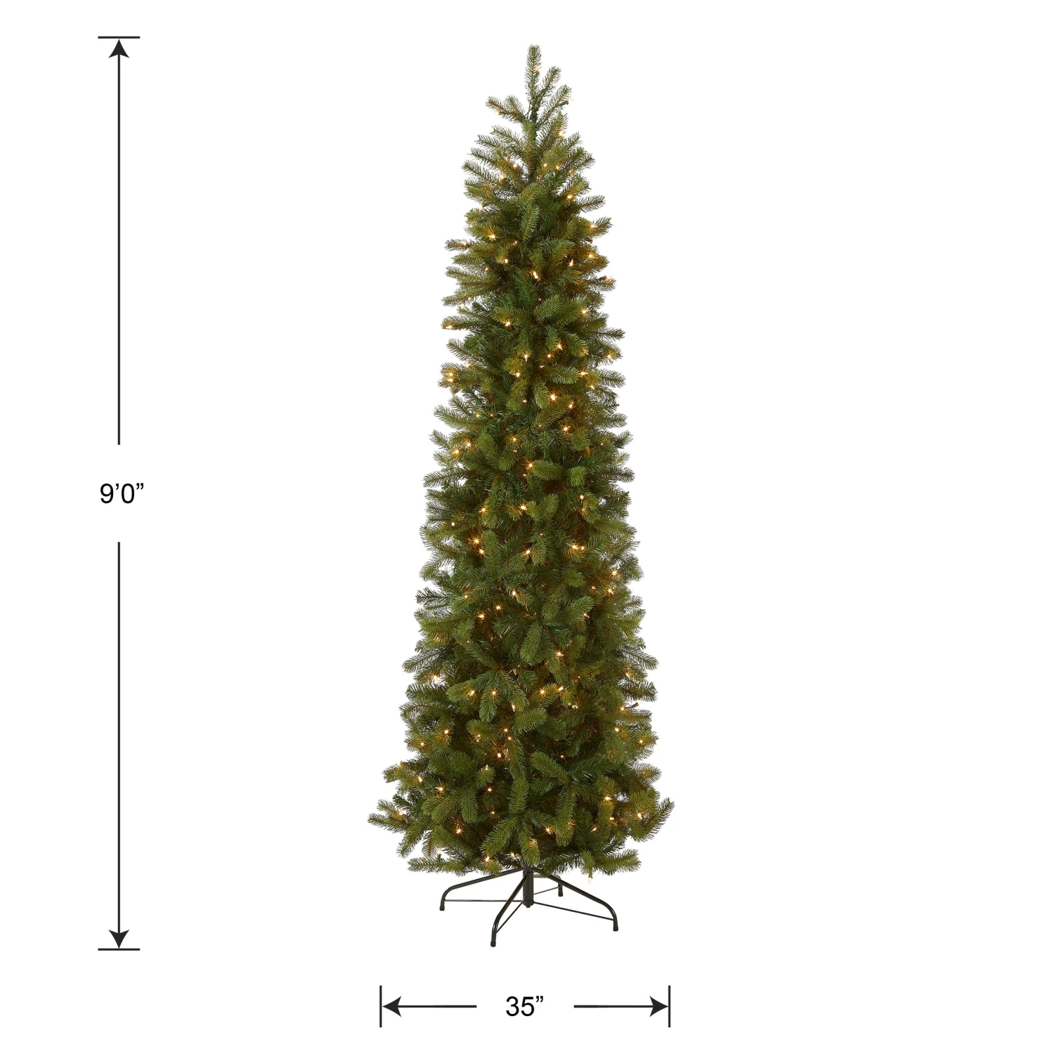 9 Ft. Pre-Lit Downswept Douglas Fir Pencil Slim Tree With Clear Lights 12 9 Ft. Pre-Lit Downswept Douglas Fir Pencil Slim Tree With Clear Lights - Image 12