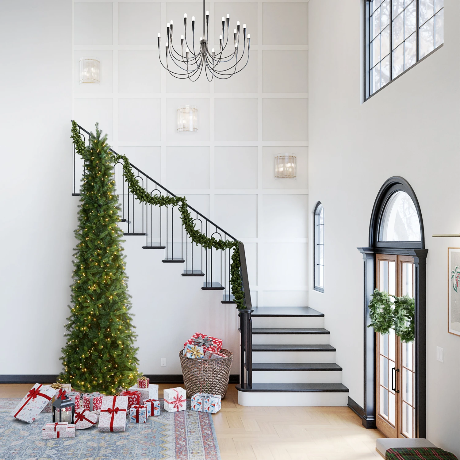 12 Ft. Pre-Lit Downswept Douglas Fir Pencil Slim Tree With Dual Color LED Lights 14 12 Ft. Pre-Lit Downswept Douglas Fir Pencil Slim Tree With Dual Color LED Lights - Image 14