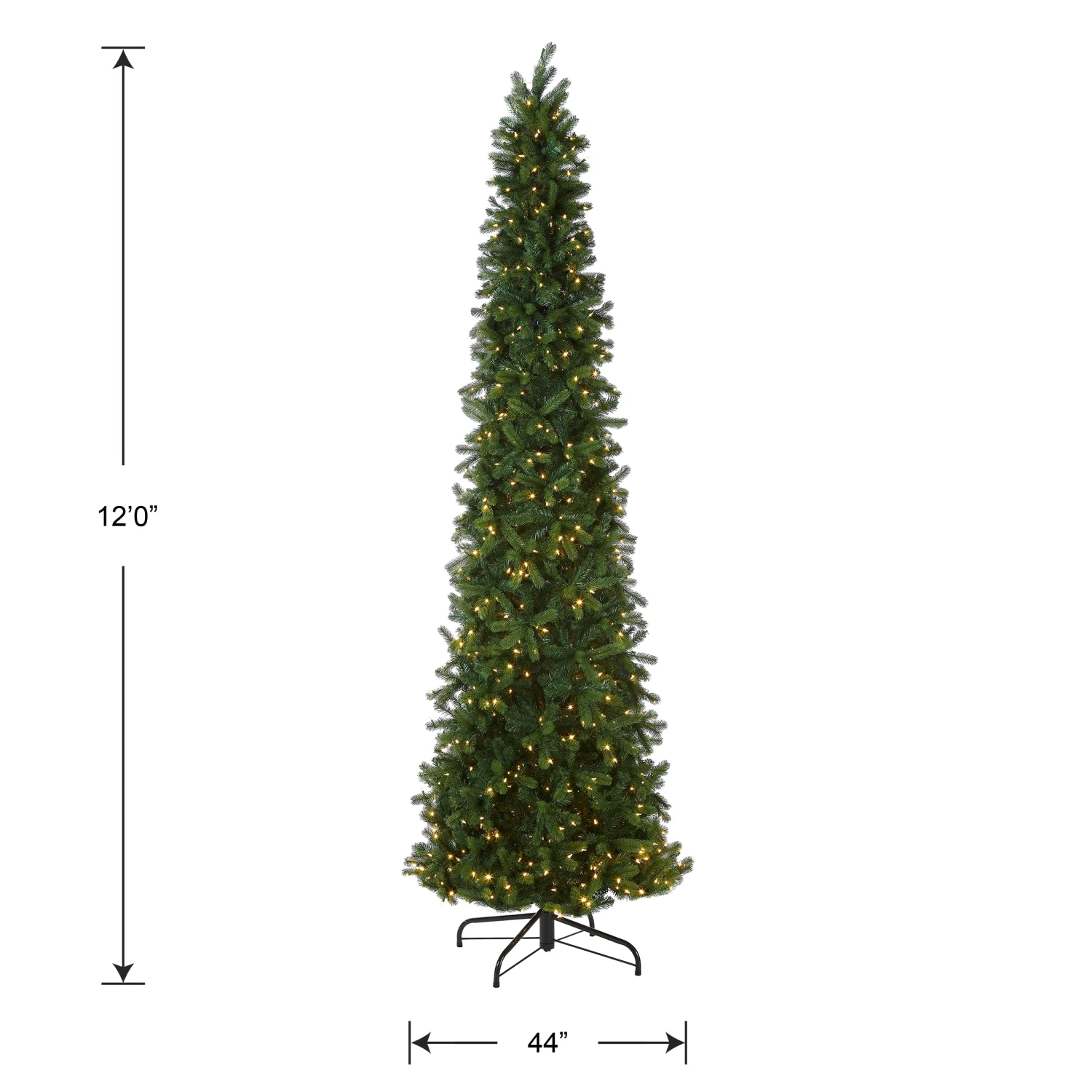 12 Ft. Pre-Lit Downswept Douglas Fir Pencil Slim Tree With Dual Color LED Lights 13 12 Ft. Pre-Lit Downswept Douglas Fir Pencil Slim Tree With Dual Color LED Lights - Image 13