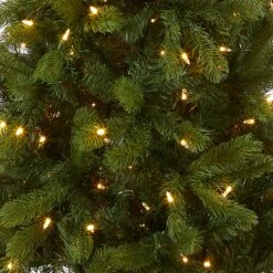 6.5 Ft. Pre-Lit Downswept Douglas Fir Pencil Slim Tree With Dual Color LED Lights -Christmas Trees Sales PEDD4 392D 65 Silo C1