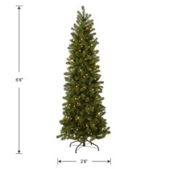 6.5 Ft. Pre-Lit Downswept Douglas Fir Pencil Slim Tree With Dual Color LED Lights -Christmas Trees Sales PEDD4 392D 65 Silo Dim