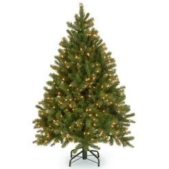 4.5 Ft. Pre-Lit Downswept Douglas Fir Tree With Dual Color LED Lights