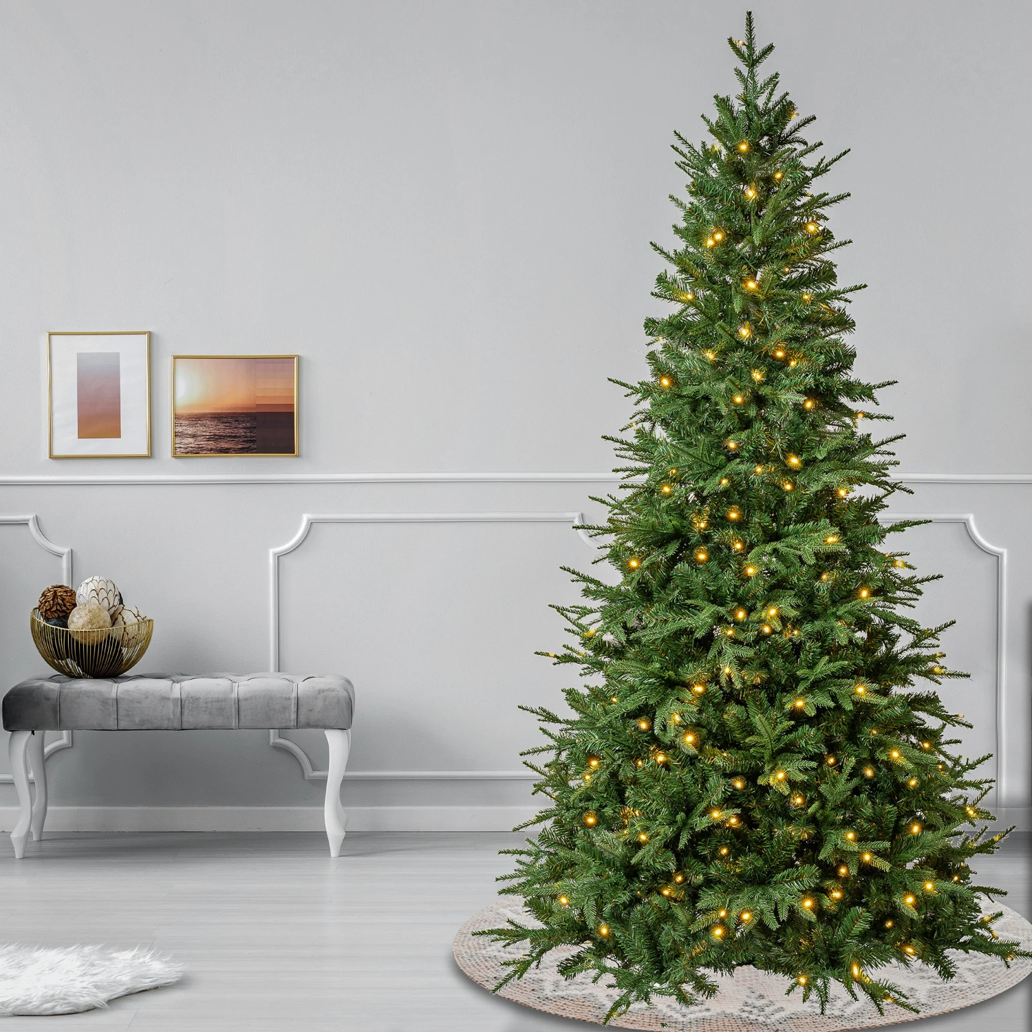 7.5 Ft. Pre-Lit Duxbury MixFeel Real Tree With Warm White LED Lights 2 7.5 Ft. Pre-Lit Duxbury MixFeel Real Tree With Warm White LED Lights - Image 2