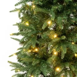 4.5 Ft. Pre-Lit Duxbury Light Green Slim Tree With Warm White LED Lights -Christmas Trees Sales PEDUX8 304L 45 3