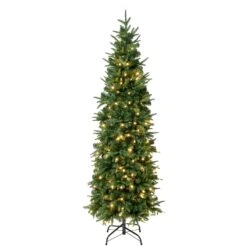6 Ft. Pre-Lit Duxbury Feel Real Slim Tree With LED Lights