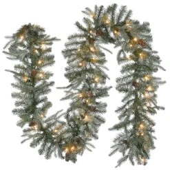 9 Ft. Pre-Lit Frosted Arctic Spruce Garland With Clear Lights