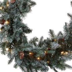 9 Ft. Pre-Lit Frosted Arctic Spruce Garland With Clear Lights -Christmas Trees Sales PEFA1 307 9B 1 Silo C1