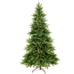 7.5 Ft. Festive Fern Tree With Clear Lights