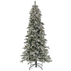 7.5 Ft. Pre-Lit Snowy Vintin Fir Tree With LED Lights