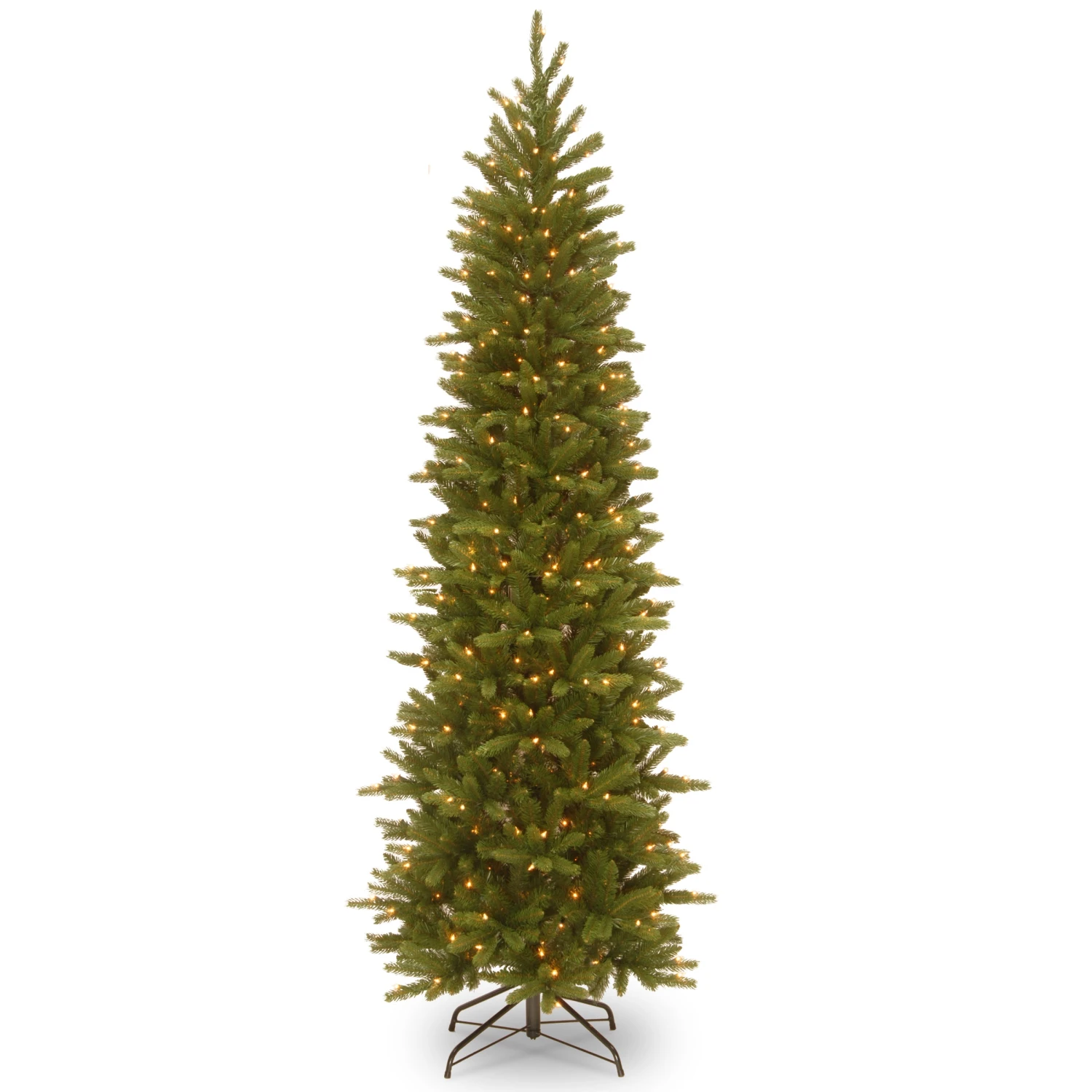 6.5 Ft. Pre-Lit Grande Fir Pencil Slim Tree With Clear Lights 1 6.5 Ft. Pre-Lit Grande Fir Pencil Slim Tree With Clear Lights
