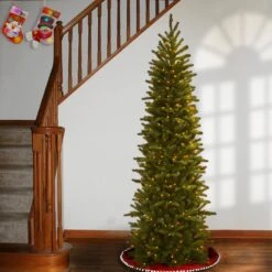 7.5 Ft. Pre-Lit Grande Fir Pencil Slim Tree With Clear Lights -Christmas Trees Sales PEGF4 334 75 2