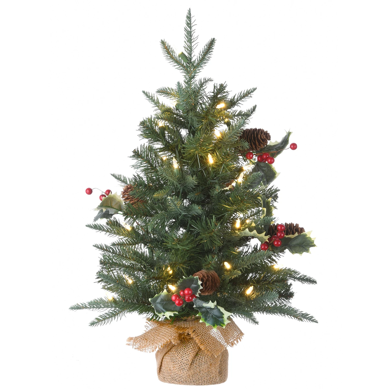 2 Ft. Pre-Lit Happy Hill Pine Tree With LED Lights 1 2 Ft. Pre-Lit Happy Hill Pine Tree With LED Lights