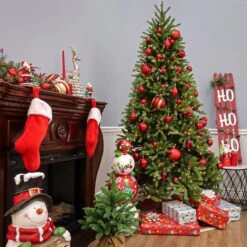 7.5 Ft. Pre-Lit Jersey Fraser Fir Slim Tree With Clear Lights -Christmas Trees Sales PEJF1 304 75 Deco