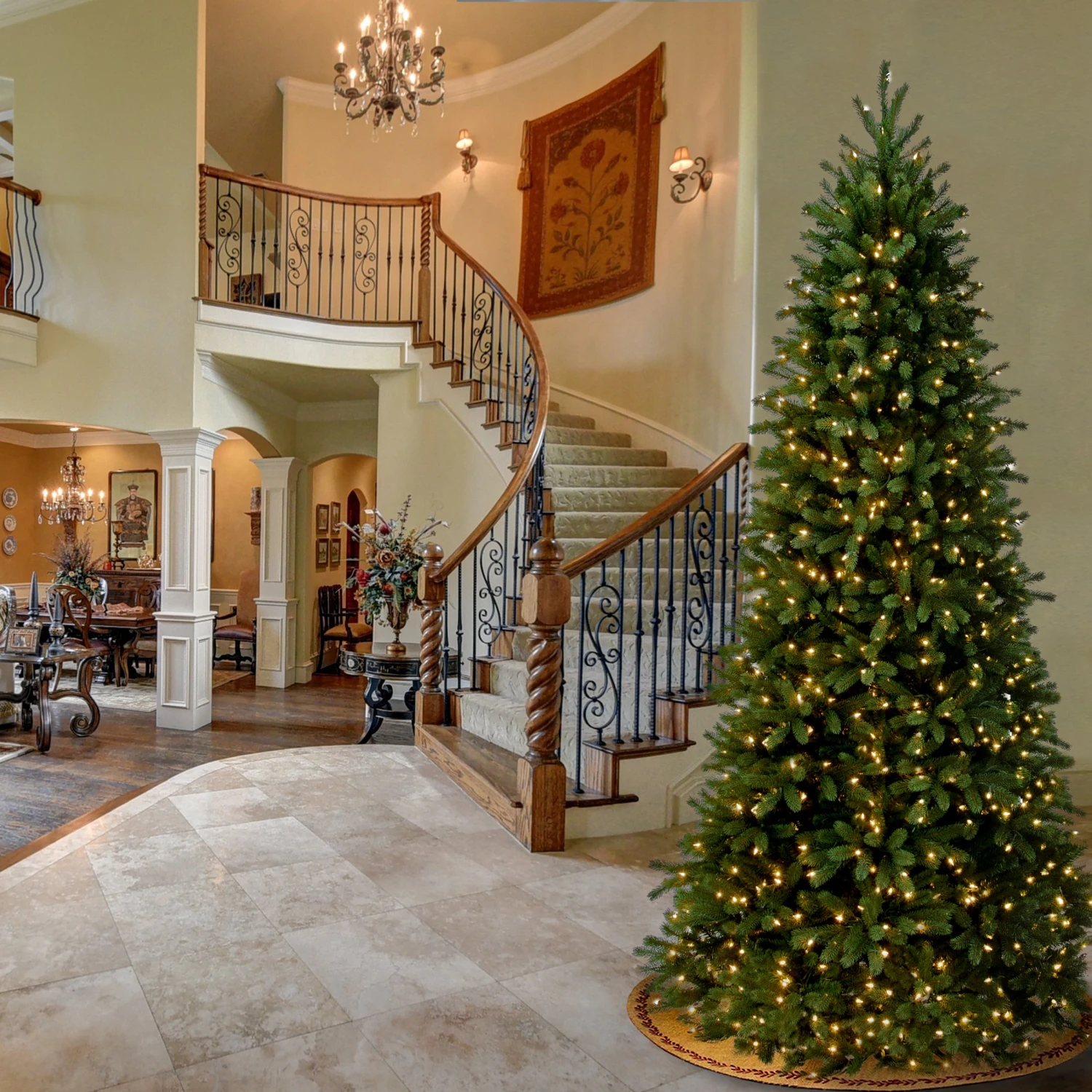 9 Ft. Pre-Lit Jersey Fraser Fir Slim Tree With Clear Lights 3 9 Ft. Pre-Lit Jersey Fraser Fir Slim Tree With Clear Lights - Image 3