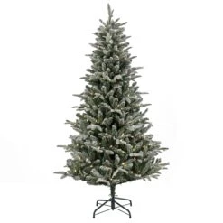 6 Ft. Pre-Lit Snowy Libby Fir Tree With LED Lights