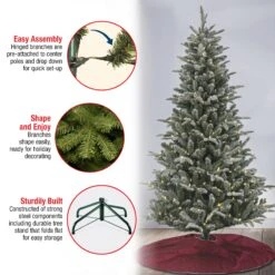 6 Ft. Pre-Lit Snowy Libby Fir Tree With LED Lights 11 6 Ft. Pre-Lit Snowy Libby Fir Tree With LED Lights -Christmas Trees Sales PELF64 300L 60 Features