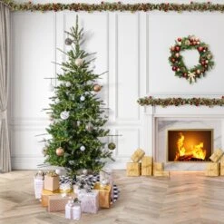 10 Ft. Pre-Lit Lark Pine Feel Real Medium Tree With Warm White LED Rice Lights 10 10 Ft. Pre-Lit Lark Pine Feel Real Medium Tree With Warm White LED Rice Lights -Christmas Trees Sales PELK13 308L 100 Deco