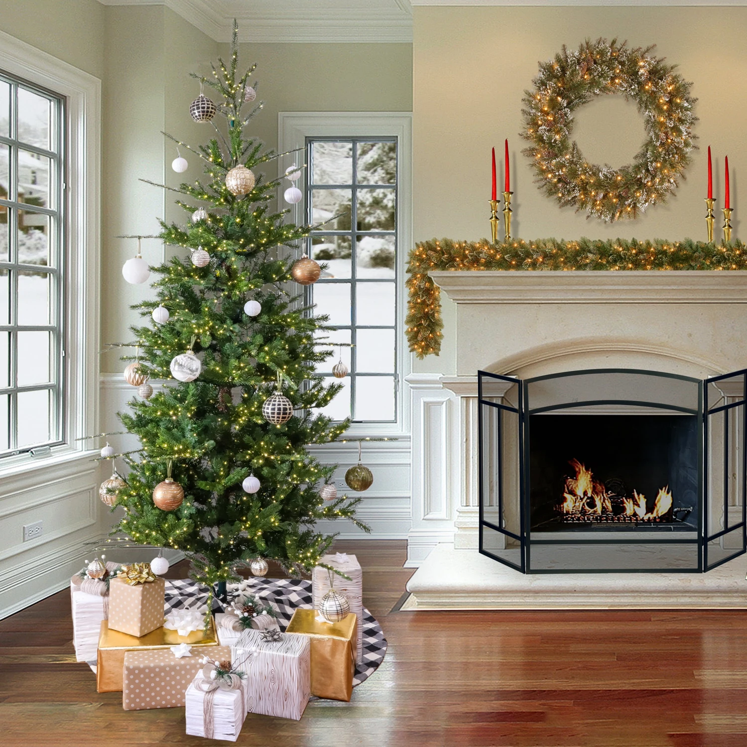 9 Ft. Pre-Lit Lark Pine Medium Tree With Warm White LED Rice Lights 7 9 Ft. Pre-Lit Lark Pine Medium Tree With Warm White LED Rice Lights - Image 7