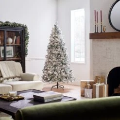 6.5 Ft. Pre-Lit Snowy Mixed Pine Tree With Clear Lights 19 6.5 Ft. Pre-Lit Snowy Mixed Pine Tree With Clear Lights -Christmas Trees Sales PEMX2 302 65F Lifestyle