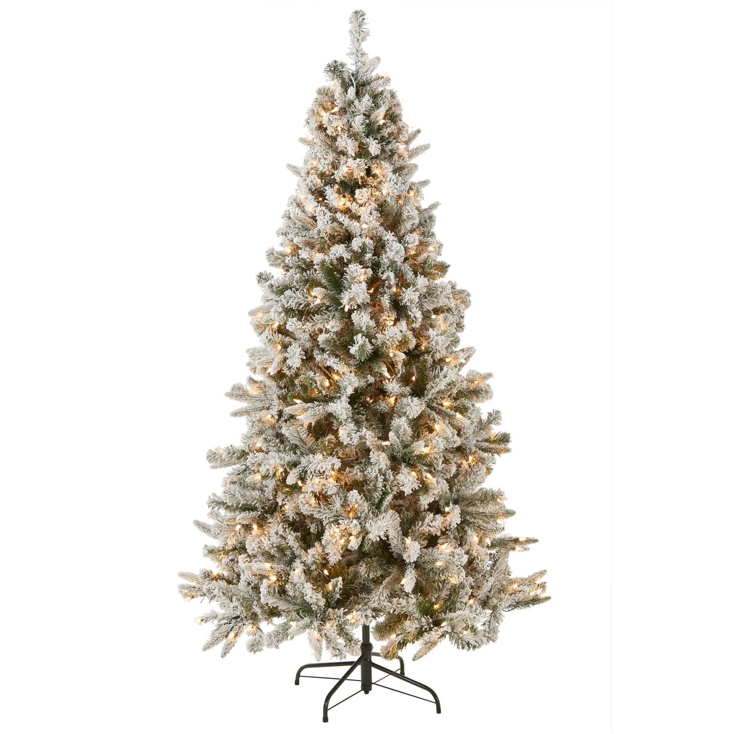 6.5 Ft. Pre-Lit Snowy Mixed Pine Tree With Clear Lights 1 6.5 Ft. Pre-Lit Snowy Mixed Pine Tree With Clear Lights