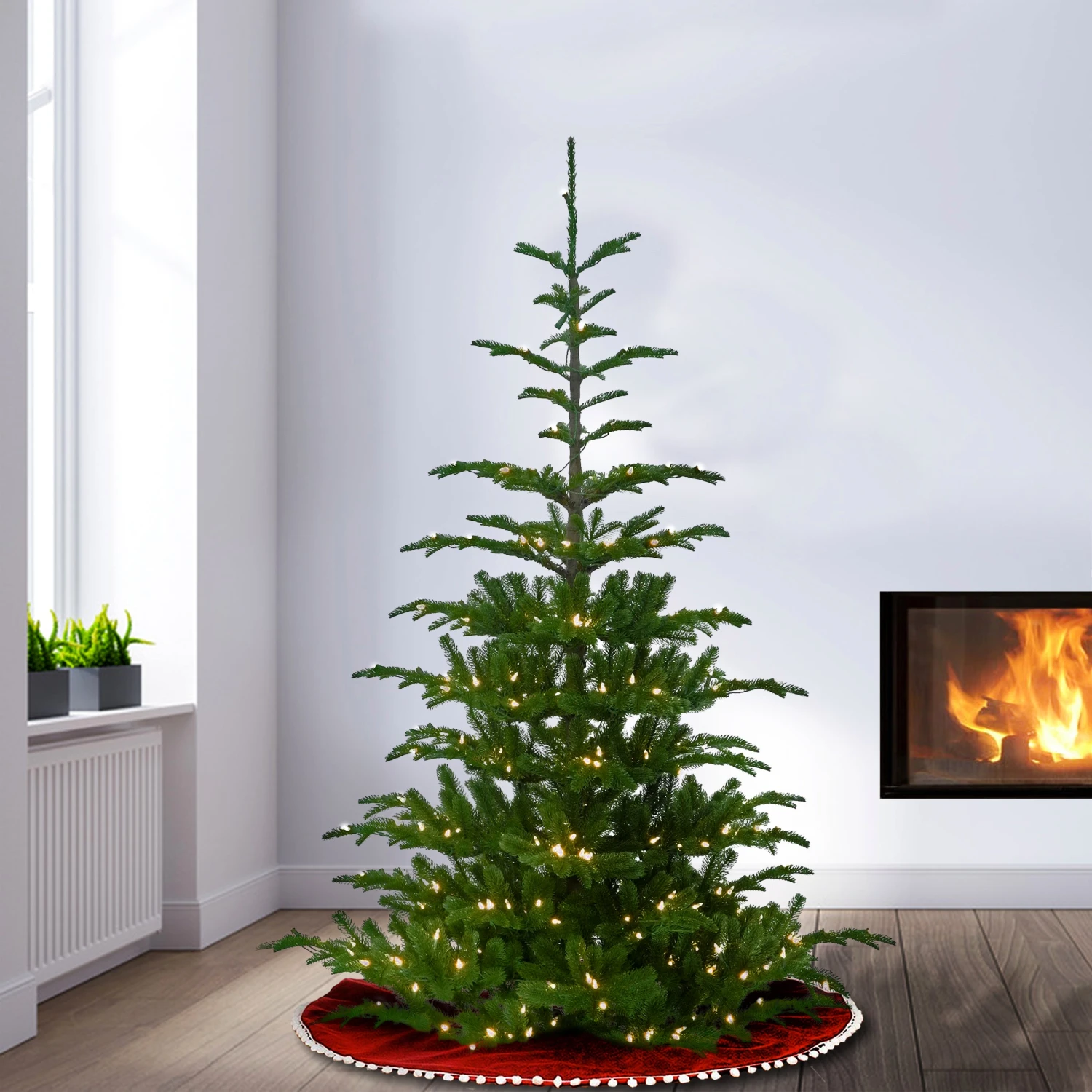 6.5 Ft. Pre-Lit Norwegian Spruce Tree With Clear Lights 7 6.5 Ft. Pre-Lit Norwegian Spruce Tree With Clear Lights - Image 7