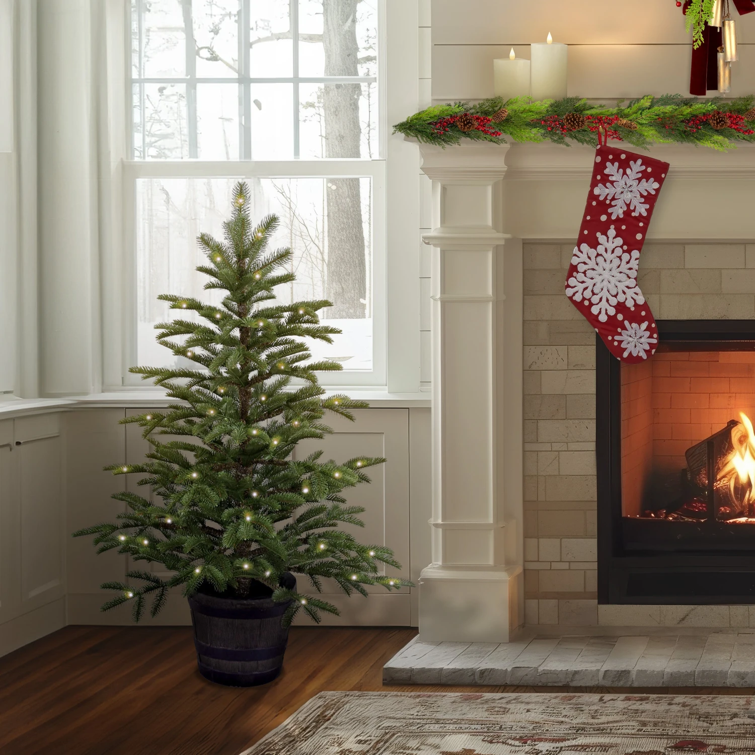 4 Ft. Norwegian Spruce Entrance Tree With Clear Lights 2 4 Ft. Norwegian Spruce Entrance Tree With Clear Lights - Image 2