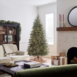 7.5 Ft. Pre-Lit Nordic Spruce Slim Tree With Clear Lights 17 7.5 Ft. Pre-Lit Nordic Spruce Slim Tree With Clear Lights -Christmas Trees Sales PENS1 321 75 Lifestyle