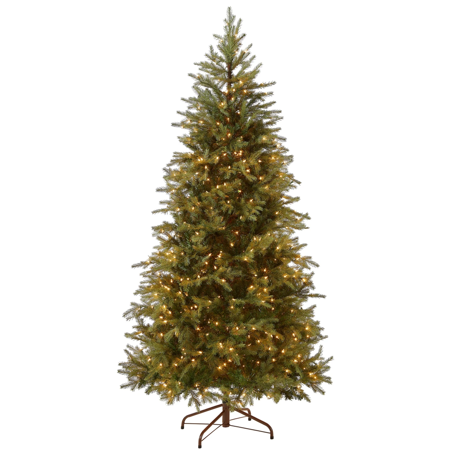 7.5 Ft. Pre-Lit Nordic Spruce Slim Tree With Clear Lights 1 7.5 Ft. Pre-Lit Nordic Spruce Slim Tree With Clear Lights