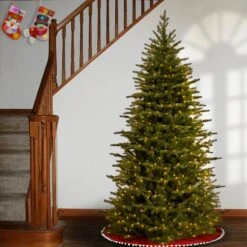7.5 Ft. Pre-Lit Nordic Spruce Slim Tree With Dual Color LED Lights -Christmas Trees Sales PENS4 337D 75 2
