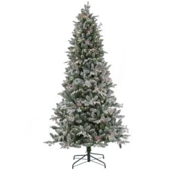 7.5 Ft. Pre-Lit Snowy Poechmann Fir Tree With LED Lights