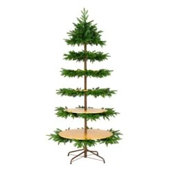 7.5 Ft. Platform Slim Tree With Shelves