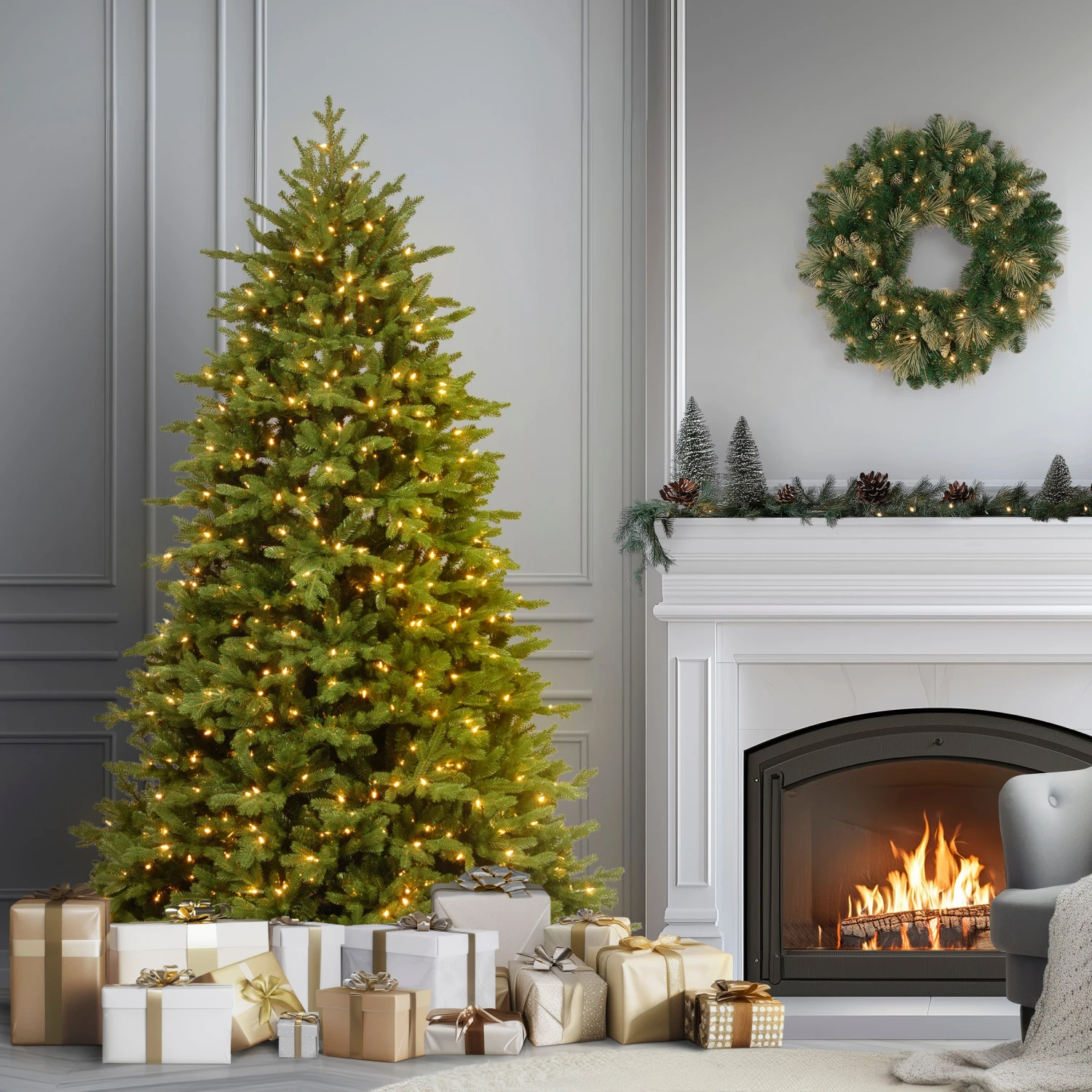 7.5 Ft. Pre-Lit Princeton Fraser Fir Tree With PowerConnect And 1000 Dual Color LED Lights 2 7.5 Ft. Pre-Lit Princeton Fraser Fir Tree With PowerConnect And 1000 Dual Color LED Lights - Image 2