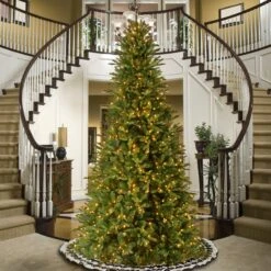 12 Ft. Pre-Lit Tiffany Fir Slim Tree With Clear Lights -Christmas Trees Sales PETF3 304 120 2